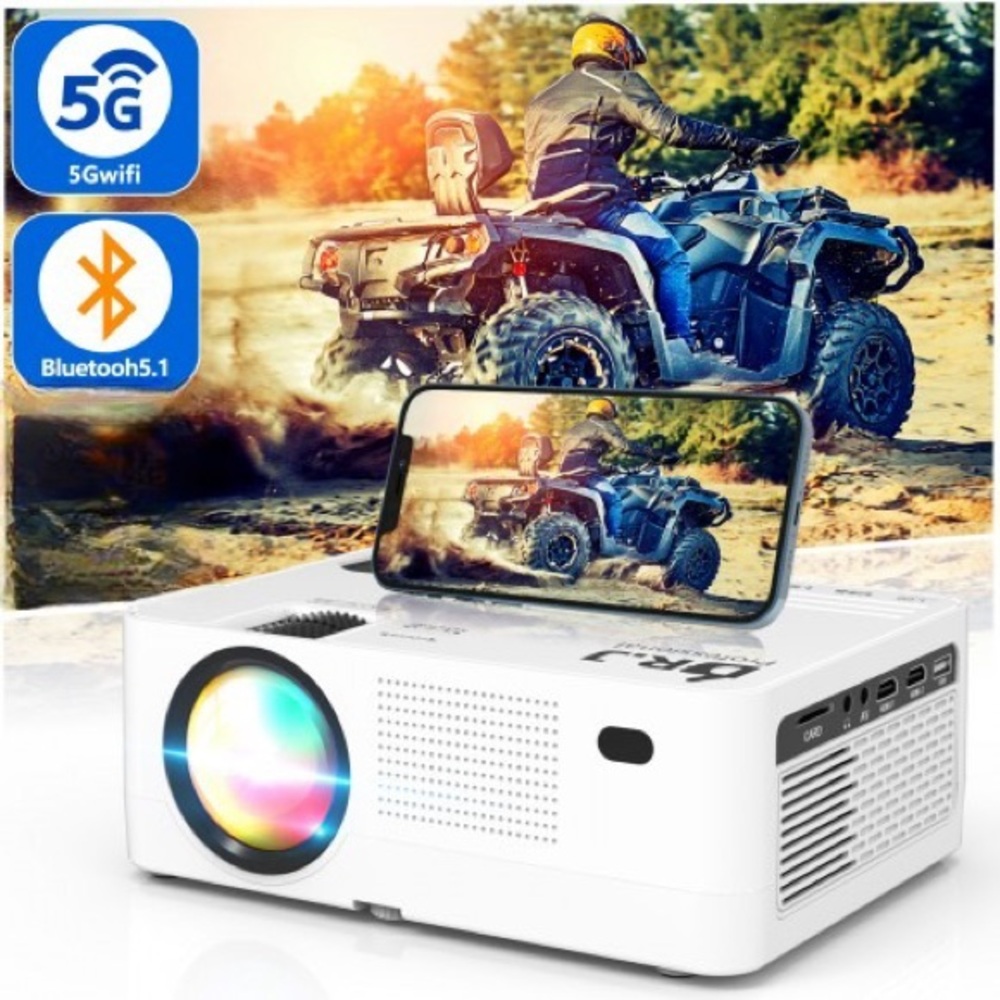 Dr. J Professional Portable 5G WiFi Projector with Bluetooth
